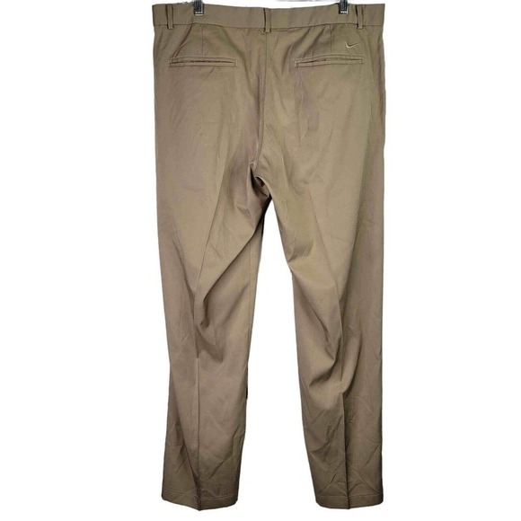 Nike Golf Pants Dri-Fit Men's Size 36X33 Tan Flat Front Chino Stretch Modern - Picture 3 of 14